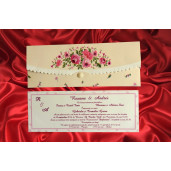 Invitatie de nunta florala dantelata 419