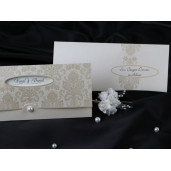 Invitatie de nunta baroc cu perla 60302 KRISTAL