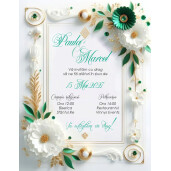 Invitatie De Nunta Digitala Cu Flori 3D 058