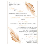 Invitatie De Nunta Digitala Cu Pene Crem 053