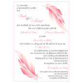 Invitatie De Nunta Digitala Cu Pene Roz 050