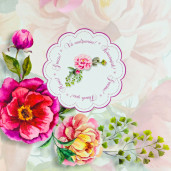 Punga nunta PREMIUM model floral cu bujori PT 24