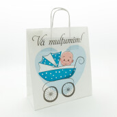 Punga 1 Cadouri N Botez Baietel In Carucior 28x25x11 cm