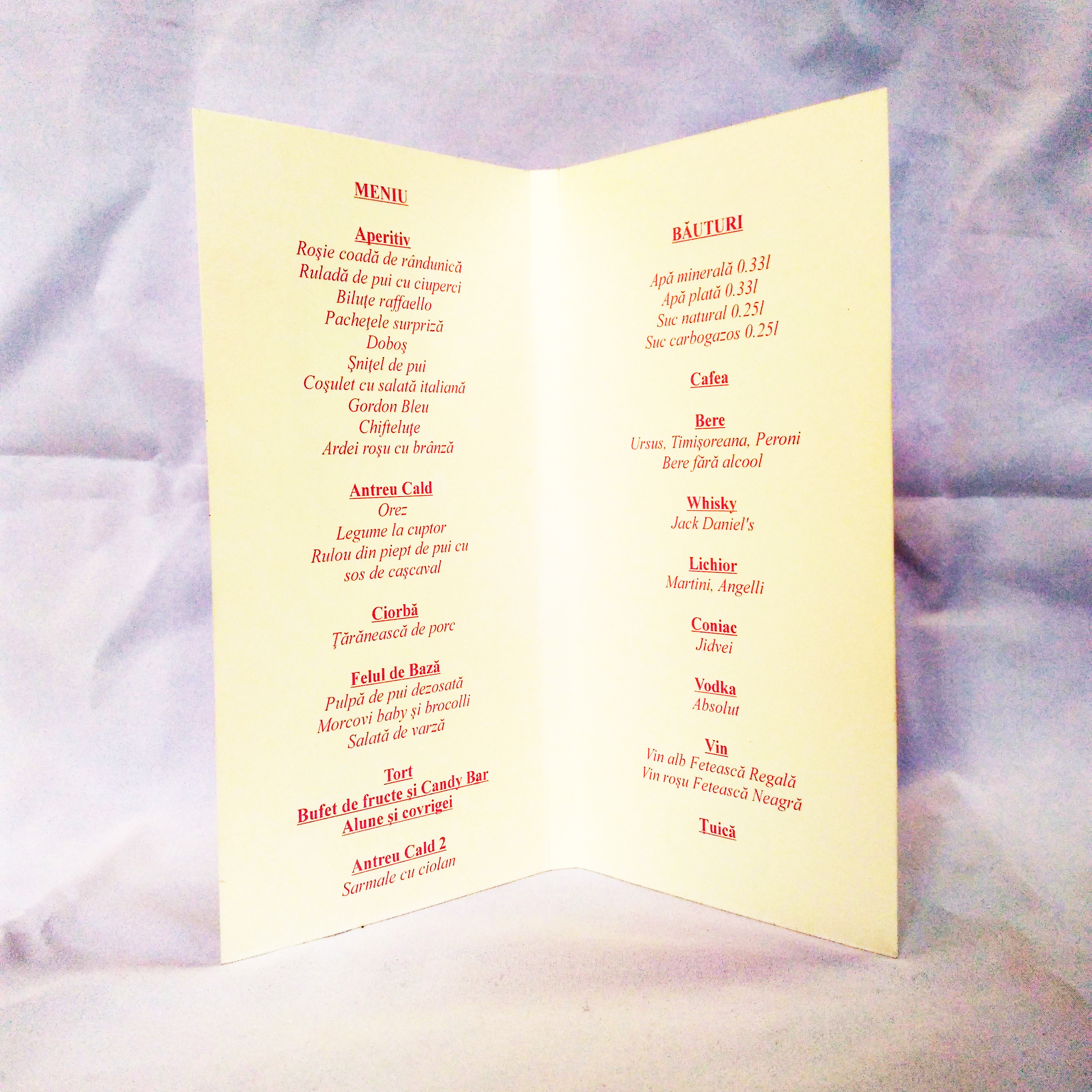Meniu Invitatie De Nunta