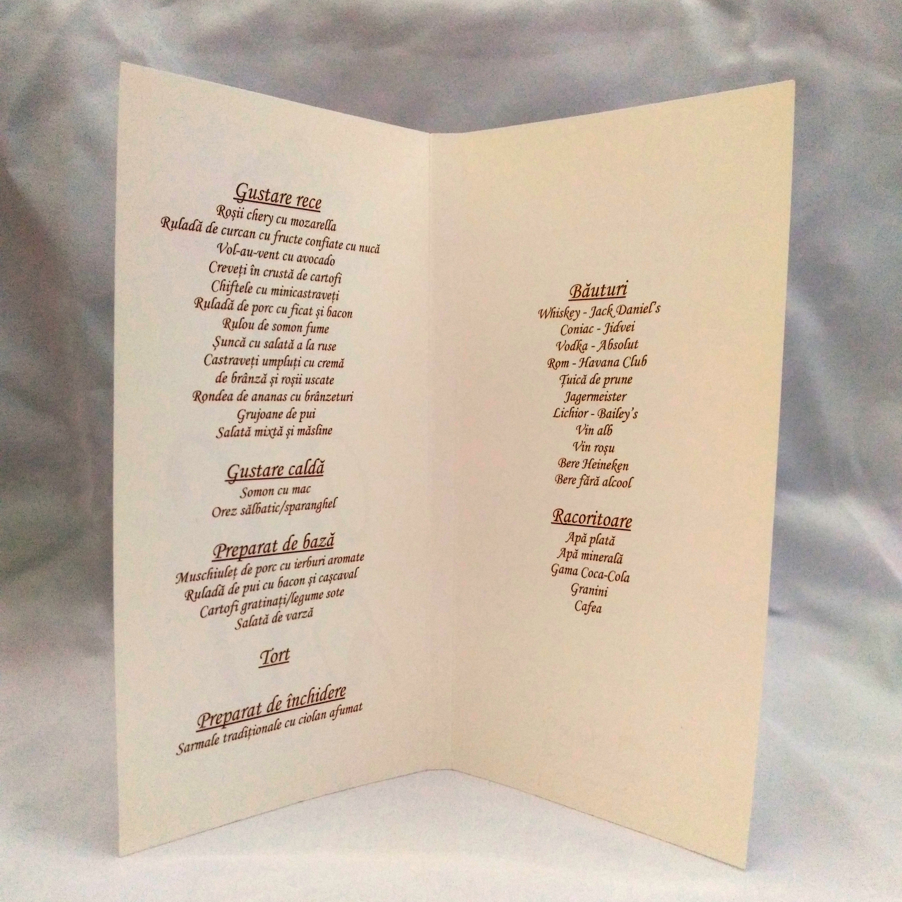 Meniu Invitatie De Nunta