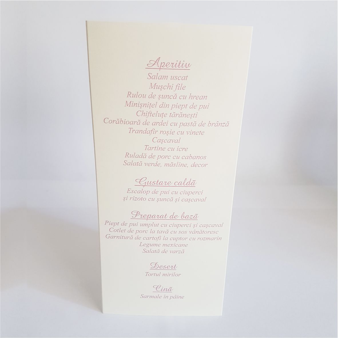 Mt06 Crem Meniu Triunghiular Cu Motiv Baroque Cu Inimioara Invitatie De Nunta